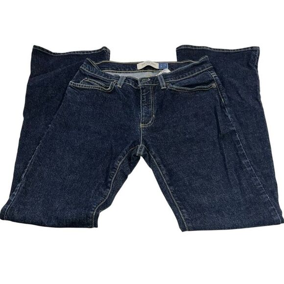 GAP Low Rise Flare Dark Wash Jeans - Size 6‎ - Picture 1 of 8